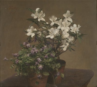 Violetas y azaleas de Henri Fantin Latour