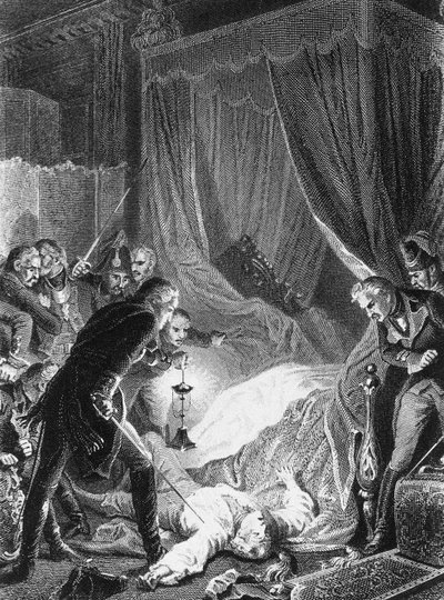 El asesinato del Zar Pablo I el 12 de marzo de 1801, 1874 de Henri Felix Emmanuel Philippoteaux