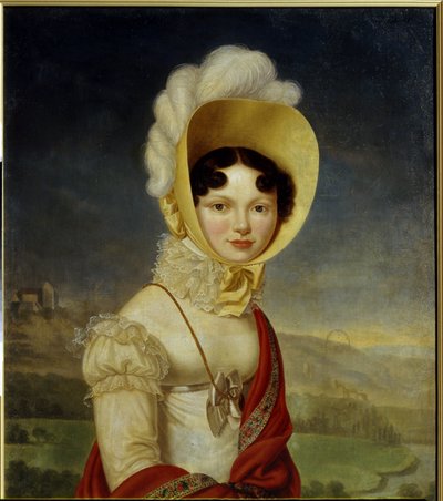 Gran Duquesa Catalina Pavlovna de Rusia (1788-1819). Pintura de Henri Francois Riesener (1767-1828), óleo sobre lienzo. arte francés de Henri Francois Riesener