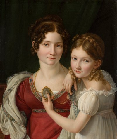 Retrato de una madre con su hija de Henri Francois Riesener