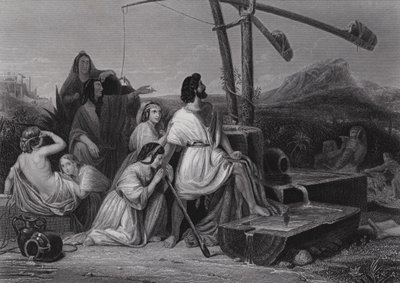 Moisés en la tierra de Madián de Henri Frederic (after) Schopin