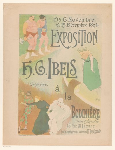 Cartel de la exposición de H.G. Ibels en el teatro La Bodinière
Exposición H.G. Ibels en La Bodinière (título en el objeto) de Henri Gabriel Ibels