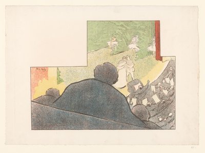Un hombre ve la representación teatral desde el palco
Themes du Théâtre Libre (título de la serie)
Les Programmes du Théâtre Libre (título de la serie) de Henri Gabriel Ibels
