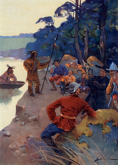 Los primeros colonos europeos en las orillas del río San Lorenzo, actual Quebec Siglos XVI-XVII (Colonos europeos en las orillas del río San Lorenzo de Henri Gaston Darien