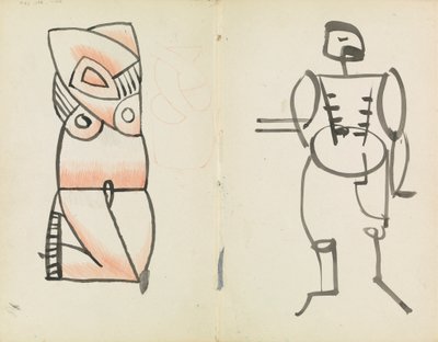 Mujer agachada y hombre de pie de Henri Gaudier Brzeska