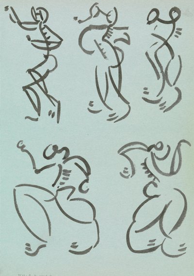 Cinco estudios de figuras danzantes de Henri Gaudier Brzeska