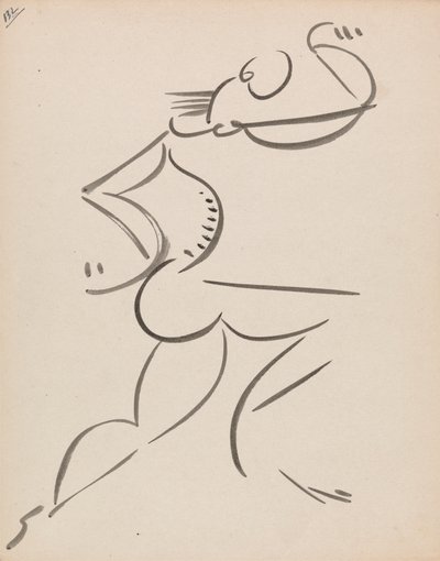 Figura masculina bailarina, de perfil de Henri Gaudier Brzeska