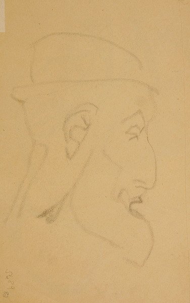 Retrato de un Hombre Mayor, perfil derecho de Henri Gaudier Brzeska