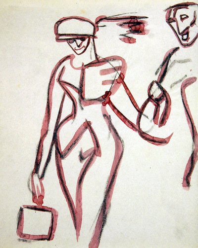 Paseante con acompañante de Henri Gaudier Brzeska