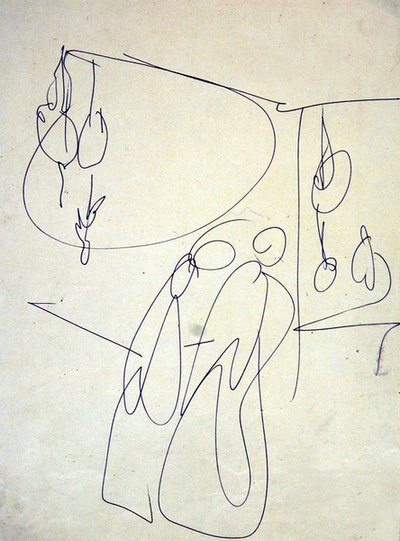Compradores fuera de la pollería de Henri Gaudier Brzeska