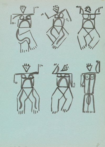 Seis estudios de figuras danzantes de Henri Gaudier Brzeska