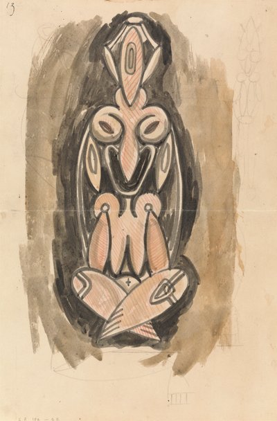 Estudio para una columna escultórica de Henri Gaudier Brzeska
