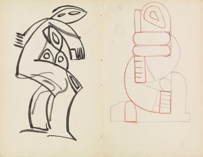 Estudio de una figura femenina, Estudio de una figura abstracta de Henri Gaudier Brzeska