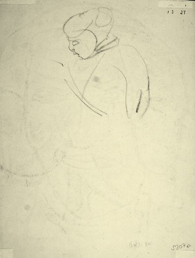Estudio de una Mujer mirando hacia abajo de Henri Gaudier Brzeska