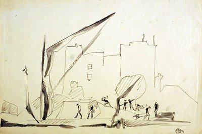 Barcaza del Támesis en los Muelles de Londres de Henri Gaudier Brzeska