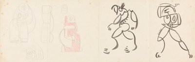 Dos figuras danzantes y cinco estudios para un grupo de madre e hijo de Henri Gaudier Brzeska