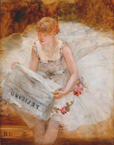Bailarina leyendo Le Figaro, c.1885 de Henri Gervex