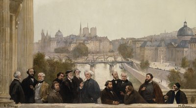 El panorama del siglo: Dupré, Rousseau, Isabey, Millet, Couture, Daubigny, Diaz..., 1889 de Henri Gervex