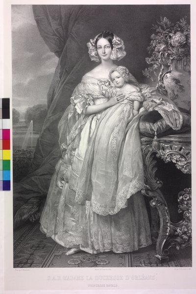 Duquesa de Mecklemburgo-Schwerin y su hijo Luis Felipe Helena de Henri Grevedon