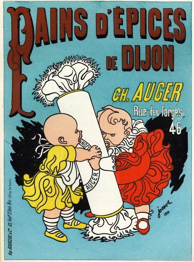 Comida y bebida. Pan de especias de Dijon. Cartel de Gustave Henri Jossot, Francia de Henri Gustave Jossot