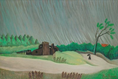 Una mañana de lluvia (óleo sobre lienzo) de Henri Rousseau