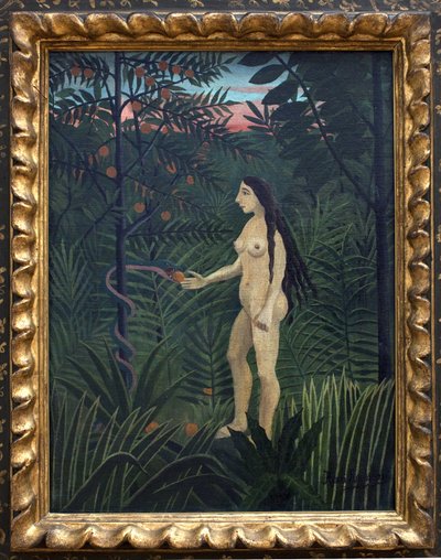 Eva en el paraíso terrenal de Henri J.F. Rousseau