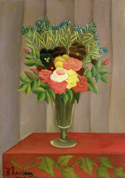 Flores con fondo lavanda de Henri J.F. 1844 1910 Rousseau