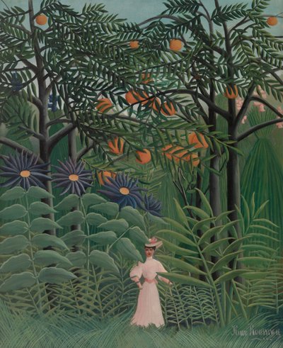 Mujer caminando en un bosque exótico, 1905 de Henri J.F. 1844 1910 Rousseau