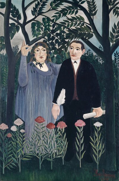 La Musa Inspirando al Poeta, 1909 de Henri J.F. Rousseau