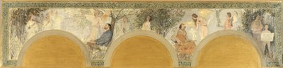 Boceto para el salón de la entrada sur del Hôtel de Ville de París: Música - Escultura de Henri Jean Guillaume Martin