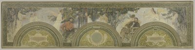 Boceto del salón de la entrada sur del Hôtel de Ville de París: Pintura - Literatura de Henri Jean Guillaume Martin