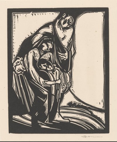 Hombre, mujer y niño de Henri Jonas (signed by artist)