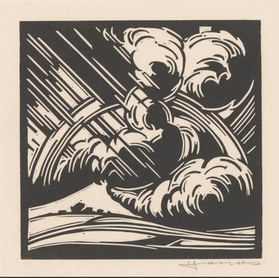 Tormenta sobre un paisaje de Henri Jonas (signed by artist)