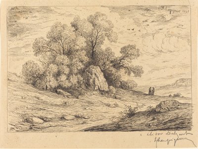Grupo de árboles con rocas de Henri Joseph Harpignies