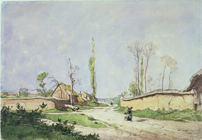No.1534 Un camino de pueblo, Oiseme, 1888 de Henri Joseph Harpignies
