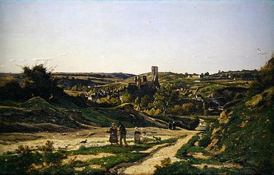 El Castillo y el Pueblo de Herisson de Henri Joseph Harpignies