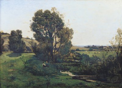 Vista desde Moncel-sur-Seine, c.1868 de Henri Joseph Harpignies