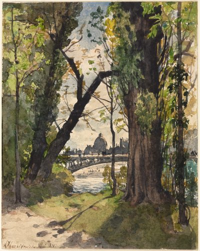 Vista del Institut de France desde el pie del Pont Royal de Henri Joseph Harpignies