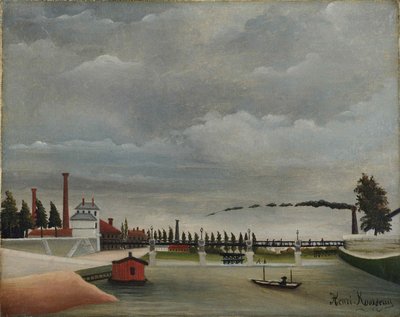 Vista del Puente Peatonal en Passy, 1890-1891 de Henri Julien Félix Rousseau