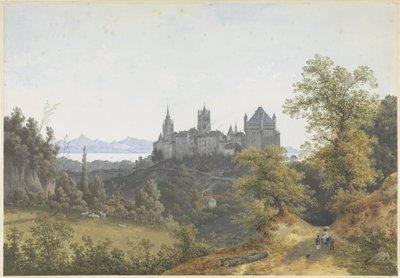 Vista de Lausana, con vistas al castillo y a la catedral de Henri Knip