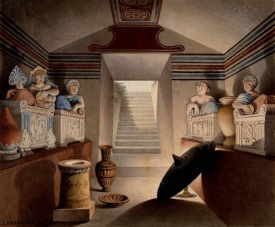 Vista de una tumba etrusca, 1849 de Henri Labrouste