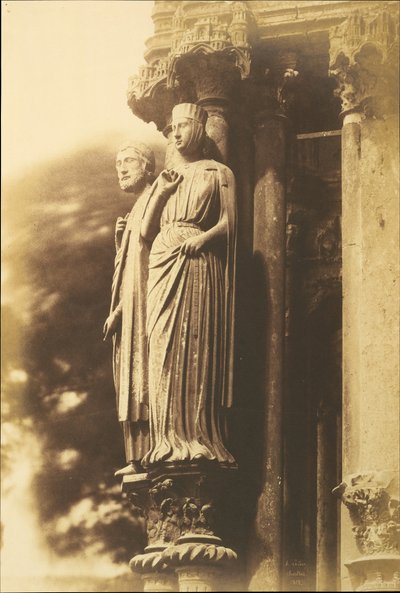 [Grandes figuras en el pórtico norte, Catedral de Chartres], 1852 de Henri Le Secq