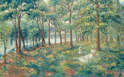 Madame Lebasque y su hijo en la orilla del Marne, 1899 de Henri Lebasque