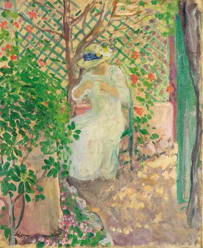 Marthe Lebasque en la glorieta de Henri Lebasque