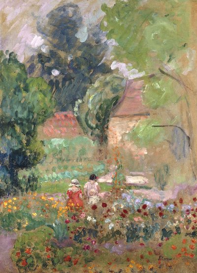 Marthe, Nono y Pierre en el jardín de Henri Lebasque