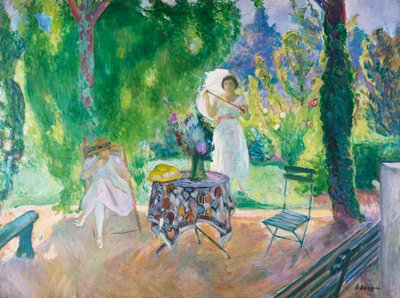 Dos mujeres en un jardín en verano de Henri Lebasque