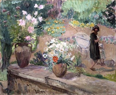 Mujer en el jardín de Henri Lebasque