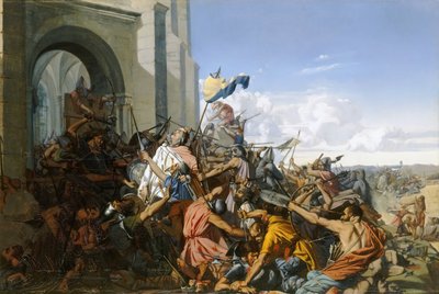 Muerte de Roberto el Fuerte en la batalla de Brissarthe, 866 de Henri Lehmann