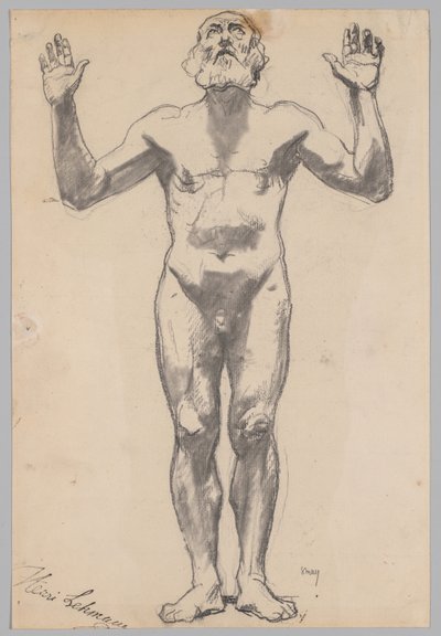 Estudio de desnudo de un anciano de Henri Lehmann