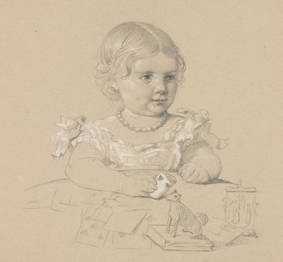 Retrato de un niño, 1800s de Henri Lehmann